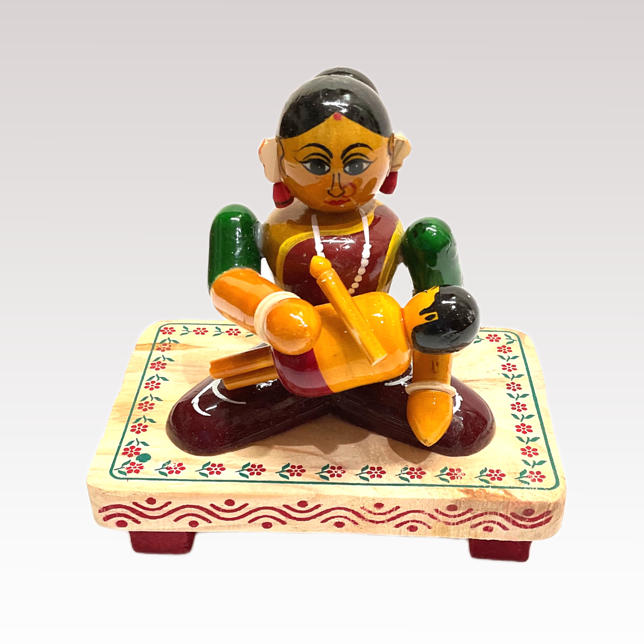 Mother And Child Sitting Multicolor Etikoppaka Toys - Image 2