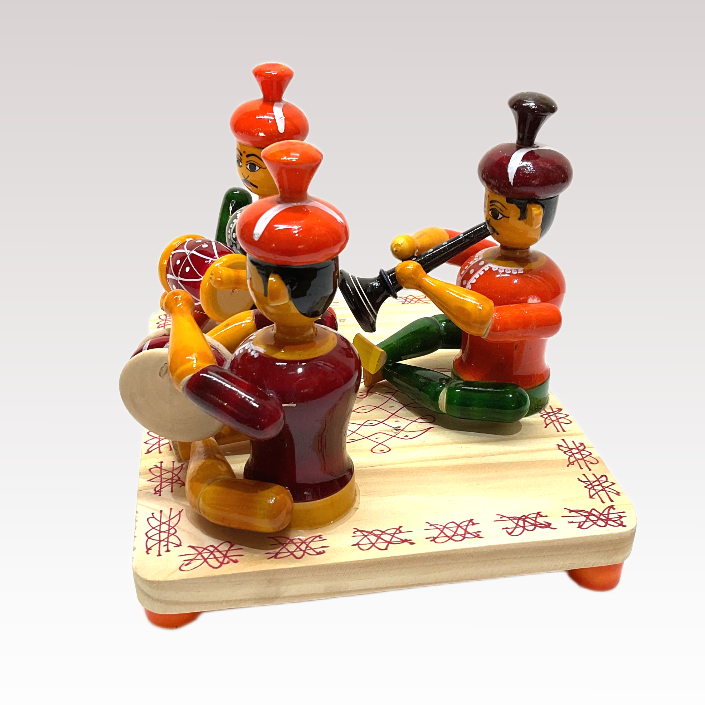 Sannai Mallam 3 Men Set Sitting Etikoppaka Toys - Image 3