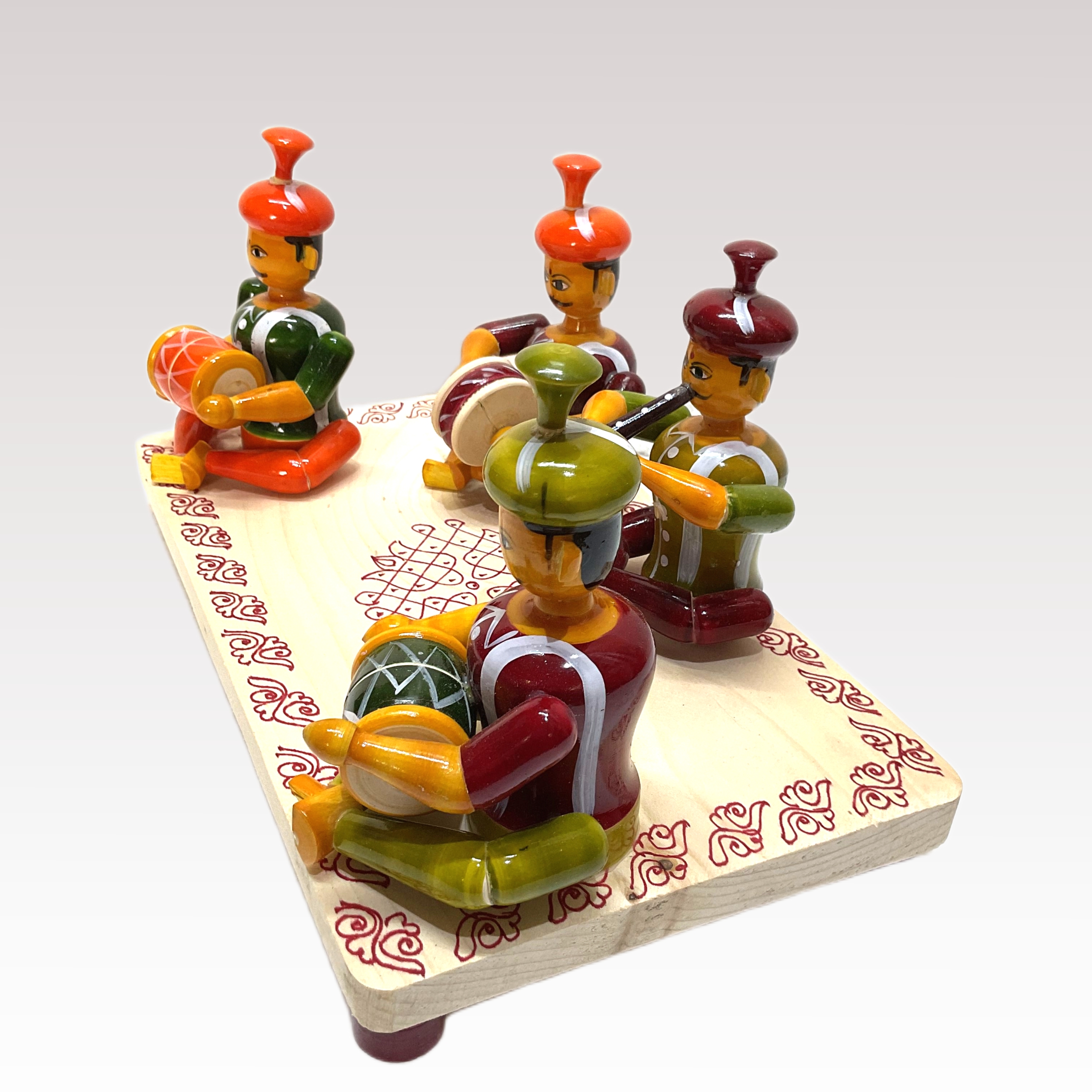 Sannai Mallam 4 Men Set Sitting Etikoppaka Toys - Image 3