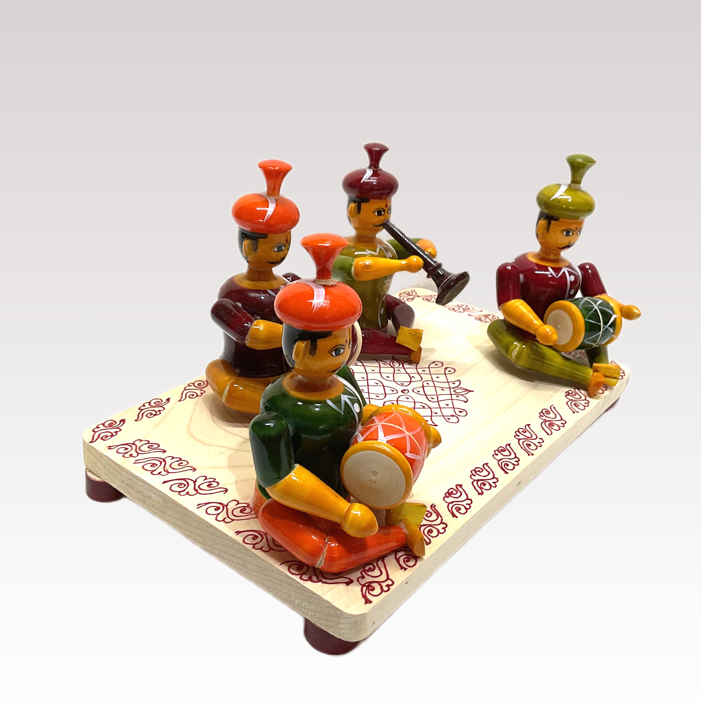 Sannai Mallam 4 Men Set Sitting Etikoppaka Toys - Image 4