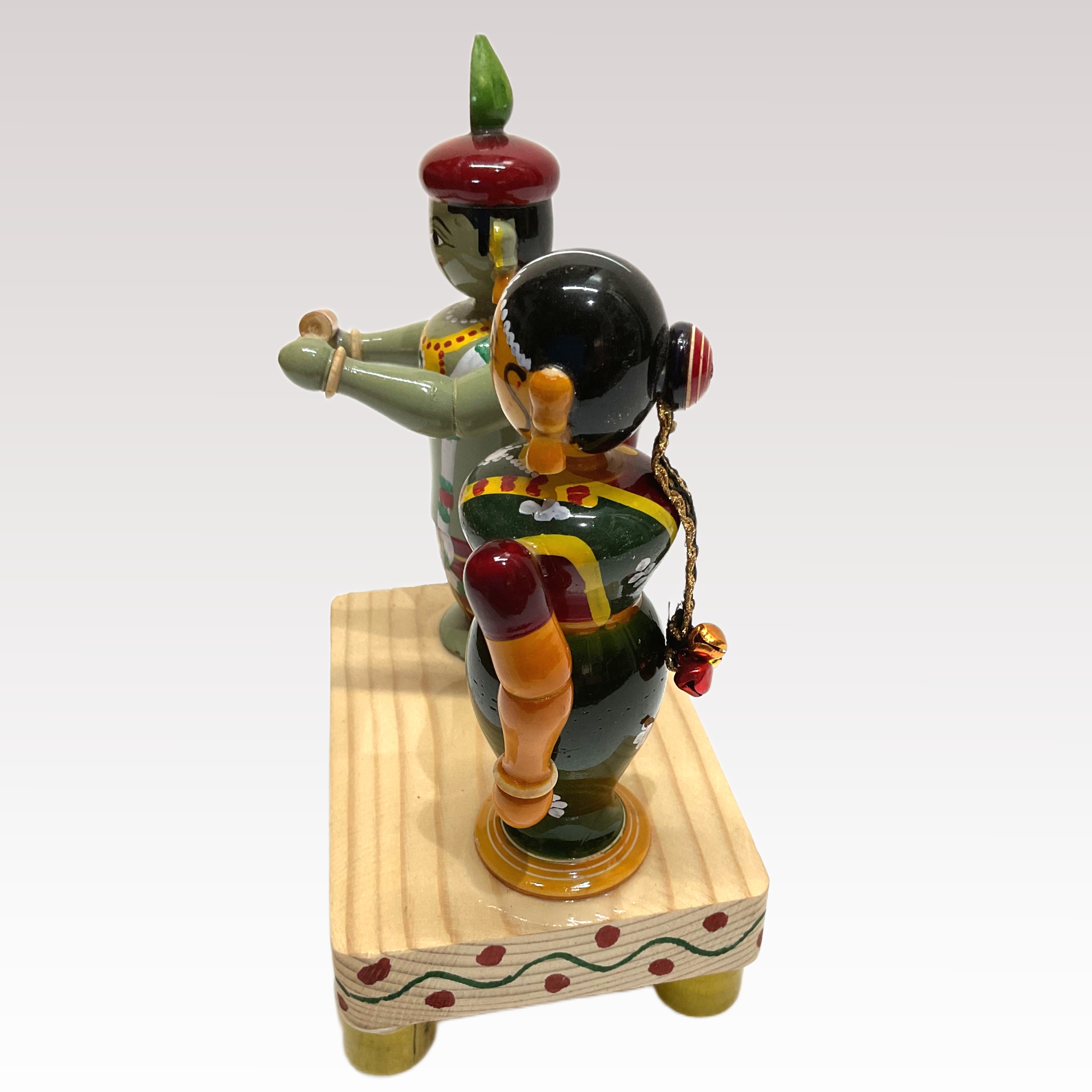 Radha Krishna Set Small Etikoppaka Toys - Image 3